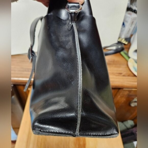 Myriam MaryAm Soft Black Leather Satchel Bag - Picture 2 of 5